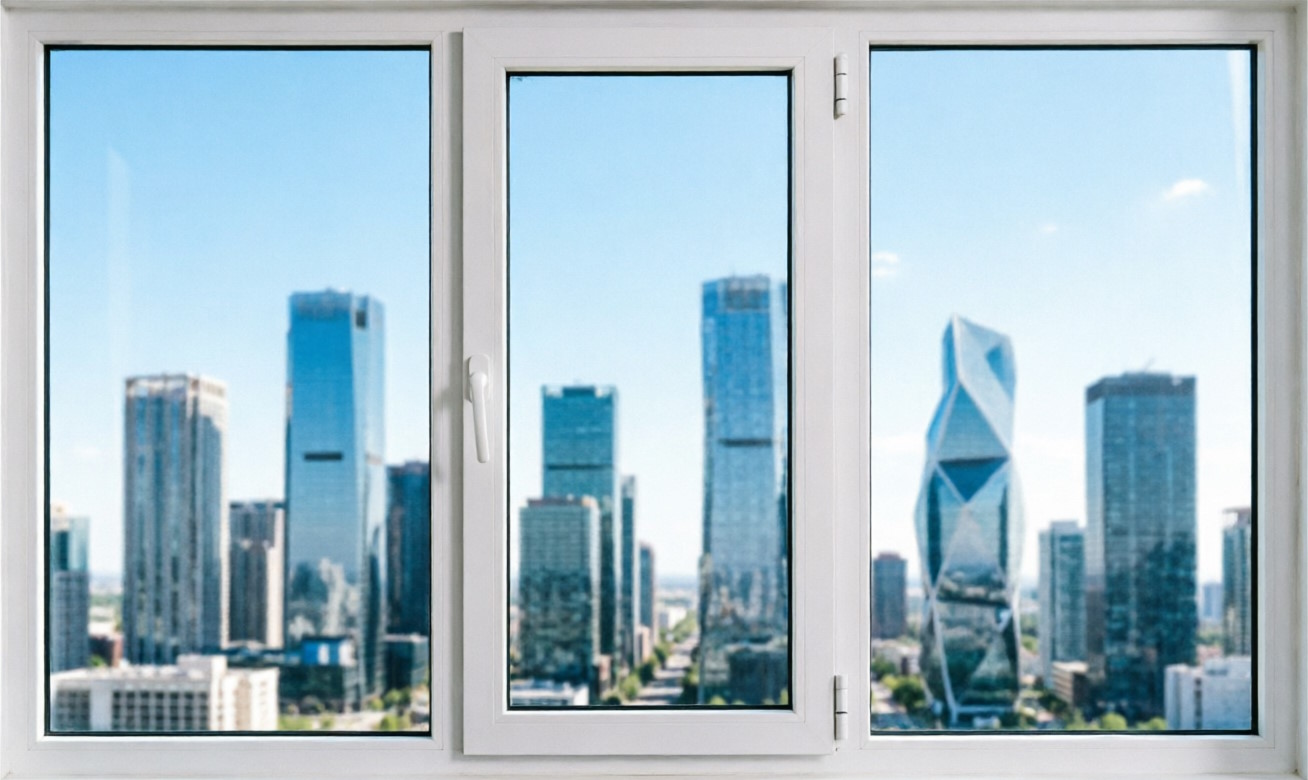 3-секционное окно с одной поворотно-откидной створкой